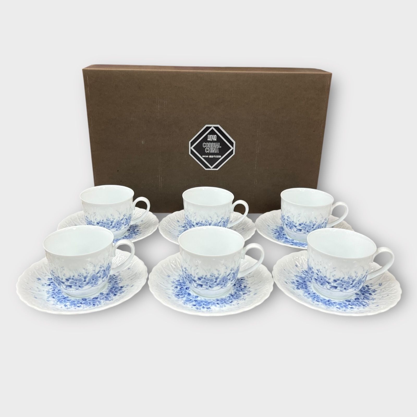 HOYA CORDIAL CHINA White Shadow カップ＆ソーサー ボーンチャイナ 