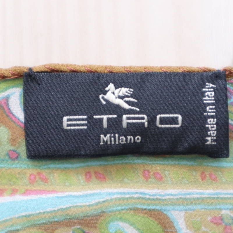 ETRO エトロ ペイズリー柄 シルク シースルー スカーフ ストール  