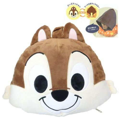 【新品・5営業日で発送】丸眞 ディズニー チップ＆デール くつろぎ／チップ フード付きネックピロー 枕 カー用品 旅行 (2215038100)【入数:3】