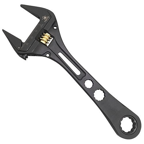 BFJ1027035 ギア付モンキーレンチ 黒金 フジ矢 FGL-38-BG 最大まで開いてもあごがでない設計になっています。ボルト・ナットなどの締付け、緩め作業。 BFJ1027035