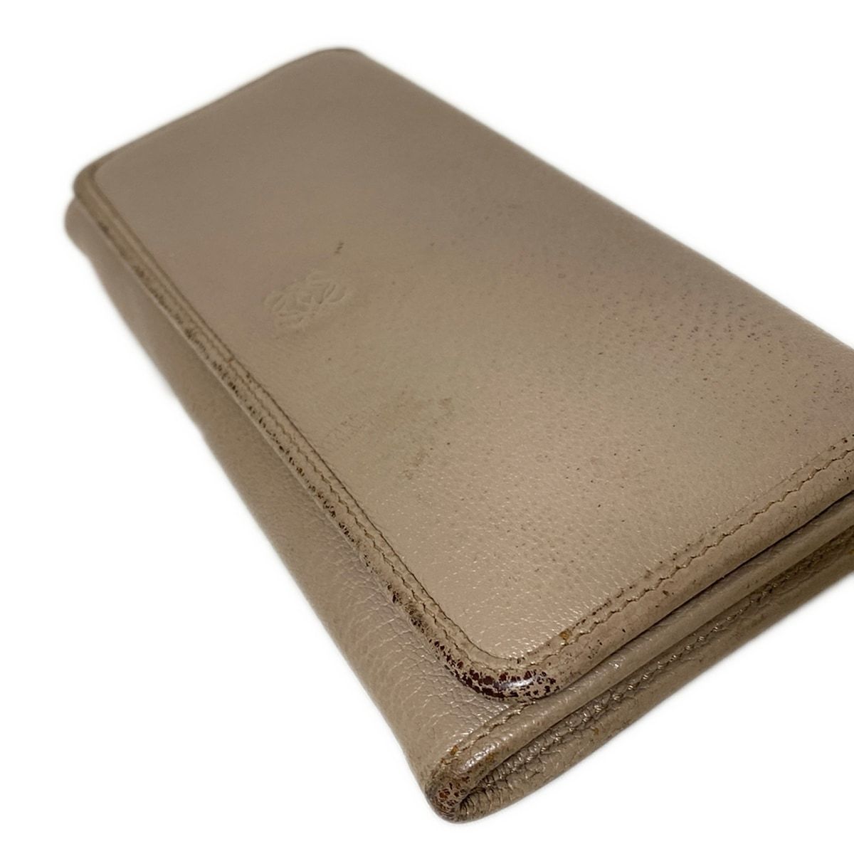 LOEWE ベージュ レザー 長財布 メンズ