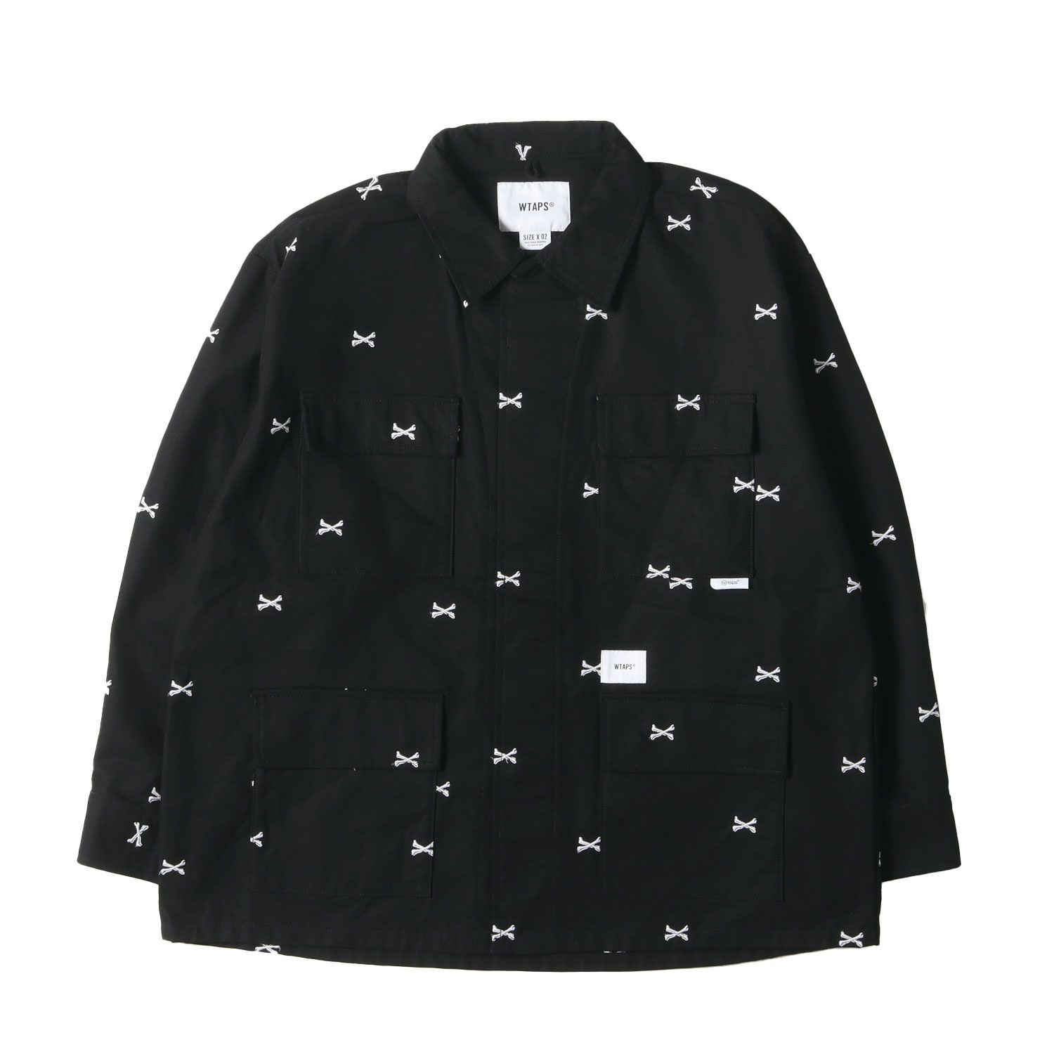 美品 WTAPS ダブルタップス ジャケット サイズ:M 22SS クロスボーン柄 ミリタリー ジャングル シャツジャケット JUNGLE 01 LS  COTTON. OXFORD. TEXTILE ブラック 黒 アウター ブルゾン【メンズ】 - メルカリ