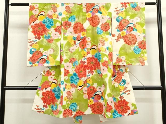 【高品質，新作登場】 平和屋着物[]七五三　女の子　７歳　祝着　四つ身　鴛鴦花文　金彩　逸品　CAAR6711ze 着物・着物ドレス