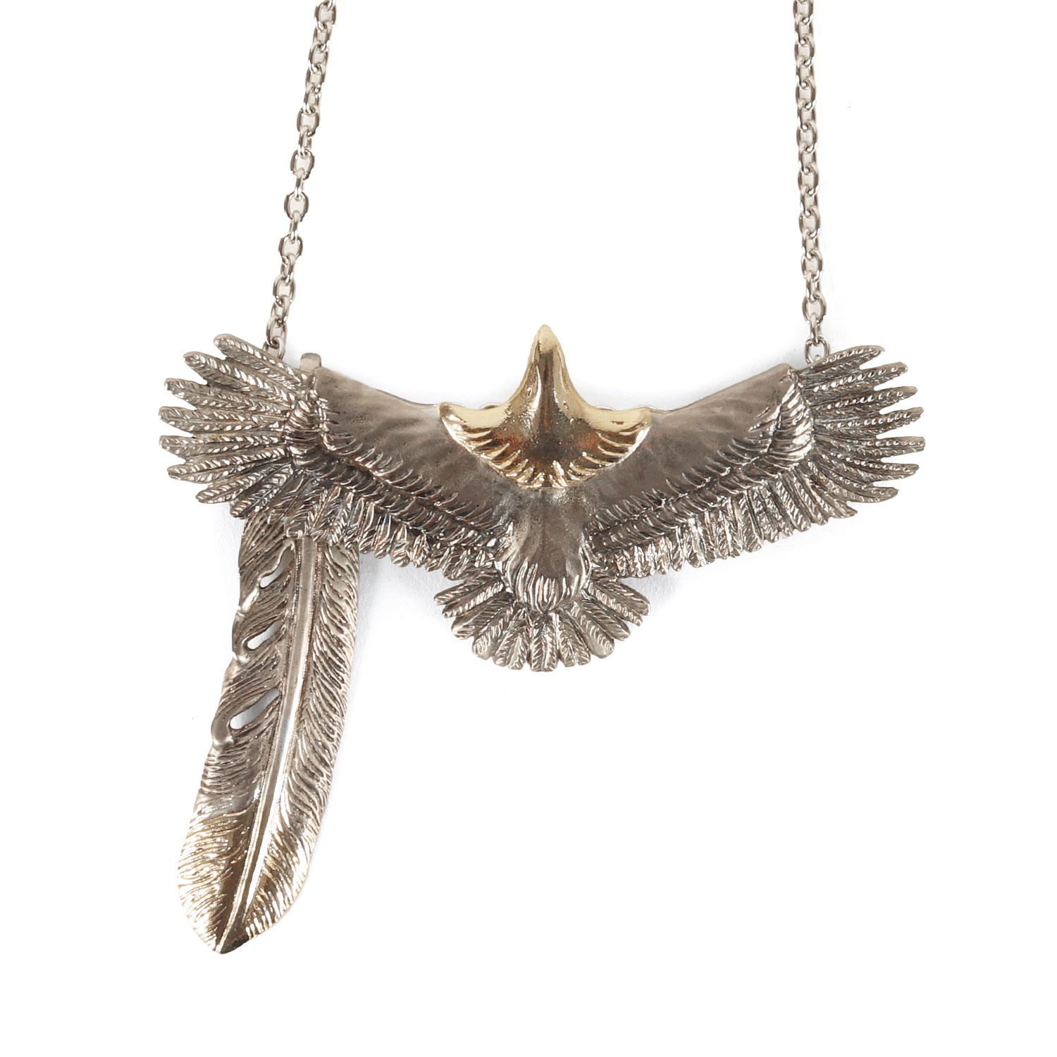 美品】TMT ティーエムティー イーグルトップ フェザー ネックレス