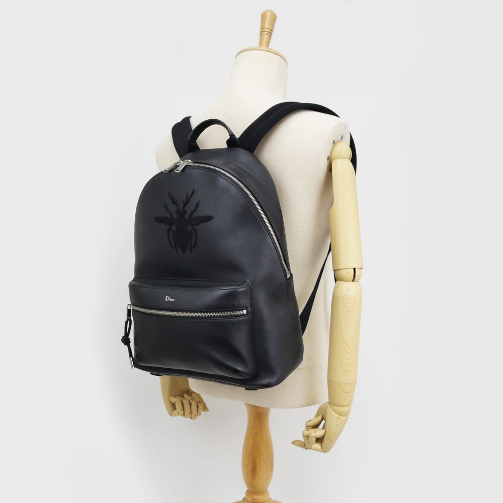 名東】DIOR ディオール BEE ビー レザー バックパック ブラック
