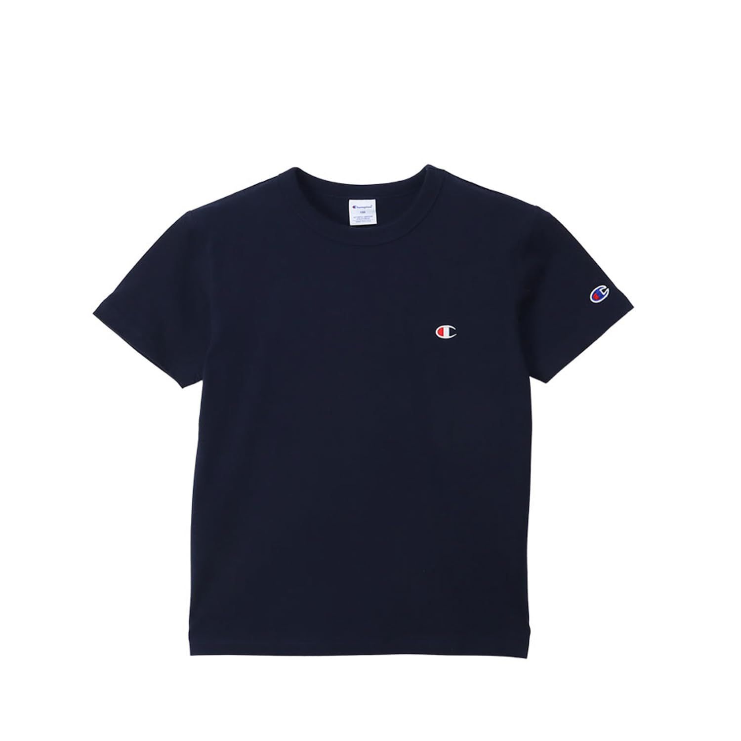 【数量限定】[チャンピオン] Tシャツ キッズ 半袖 丸首 綿100% バインダーネック ワンポイントロゴ ショートスリーブTシャツ ベーシック CK-Z301Z