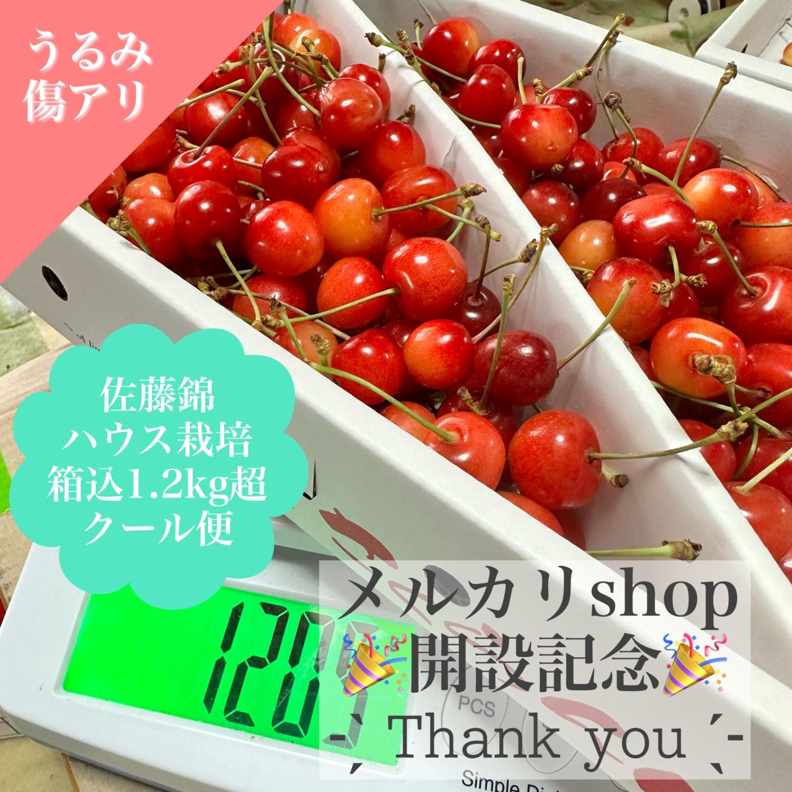 メルカリショップ開設記念【クール便】限定 山形県産 さくらんぼ 佐藤