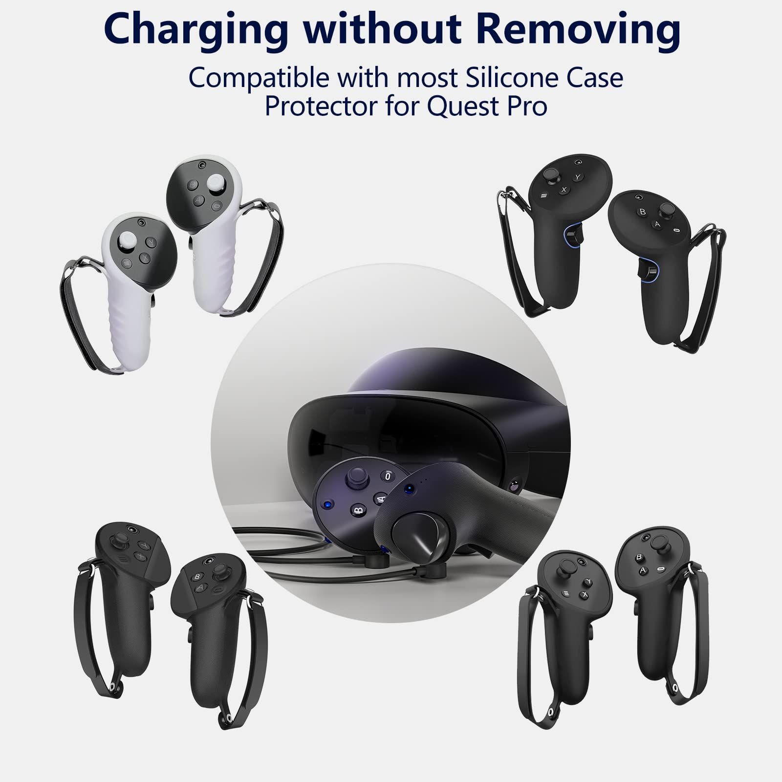 UMEEUTOO 2イン1充電ケーブル Meta Quest Proコントローラー用 丈夫で