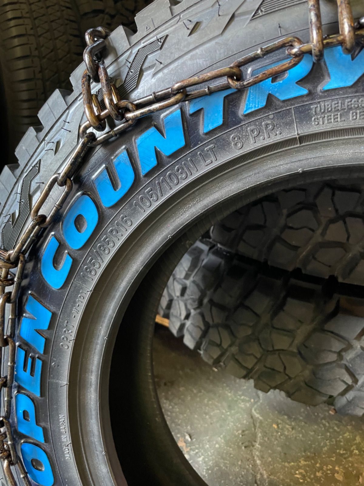 オフロードタイヤ用タイヤチェーン バンド付き