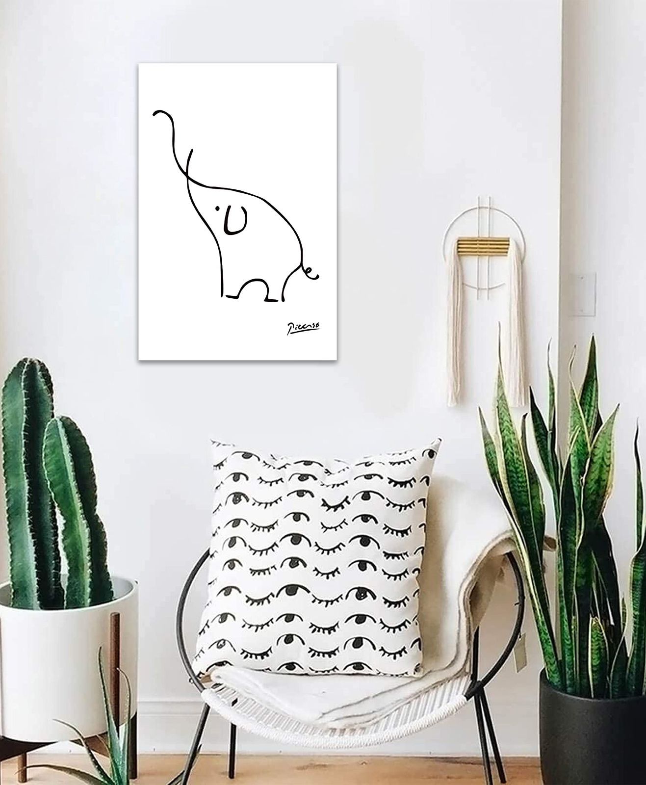 ピカソ ポスター 線画 アートパネル 抽象画 象 絵画 動物 壁掛け