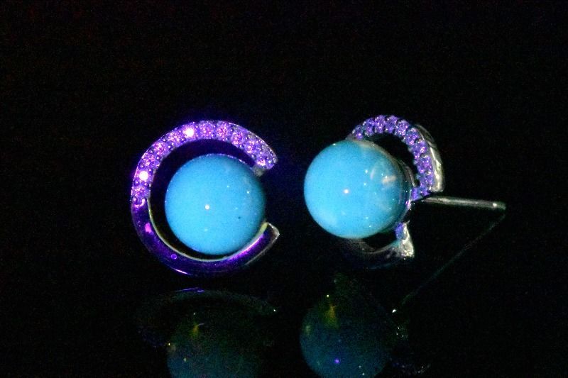 ブルーアンバー 虫入り琥珀 複数虫入り 希少 天然石 パワーストーン