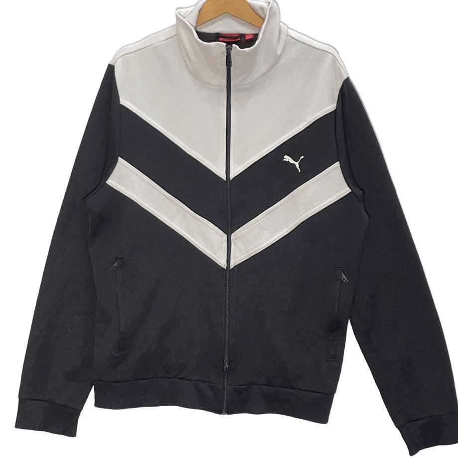 【美品】プーマ PUMA トラックジャケット ブラック×ホワイト L 90s PUMA プーマ トラックジャケット ブラック×ホワイト XS相当