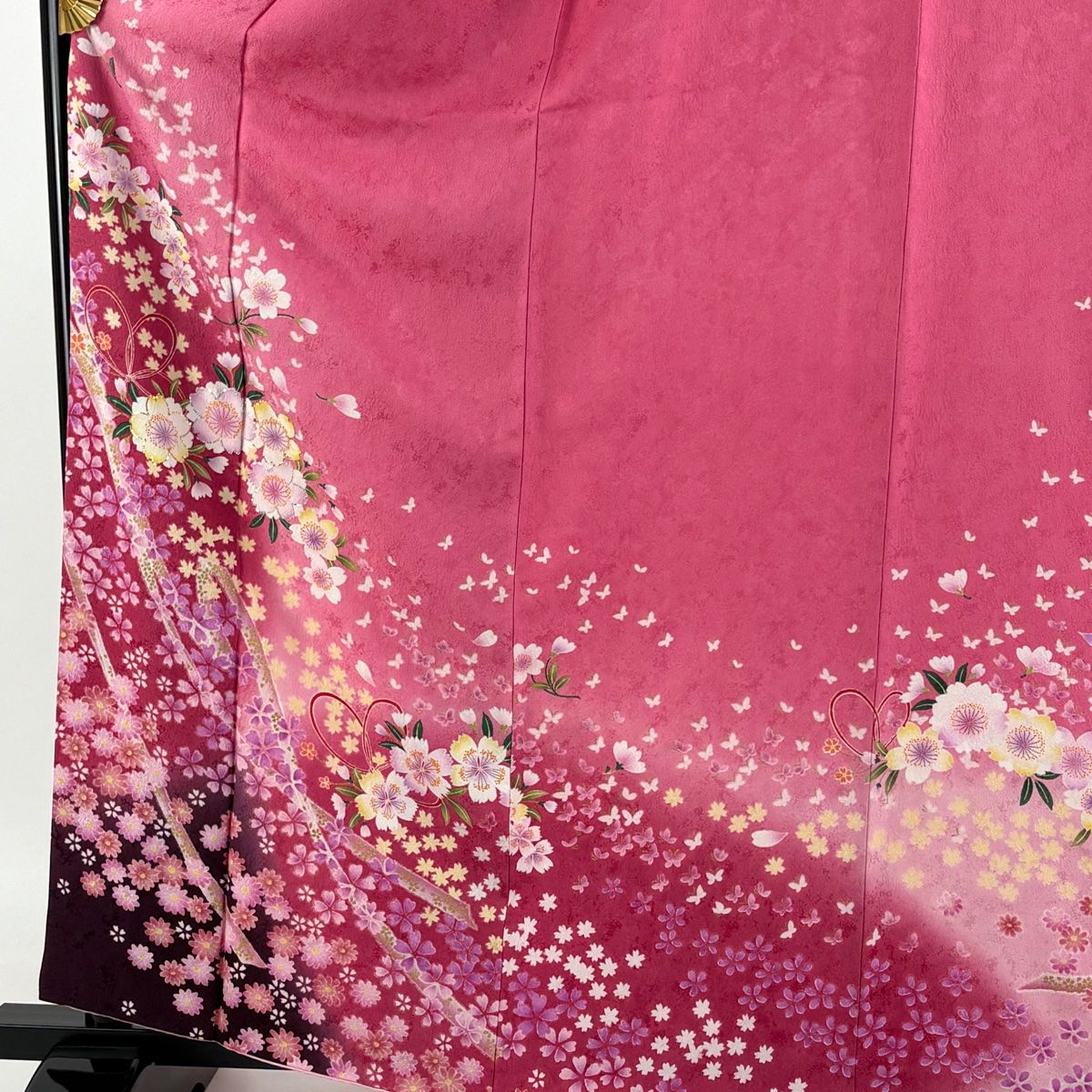 振袖 身丈164.5cm 裄丈66cm M 袷 袋帯フルセット 桜 蔓帯 箔