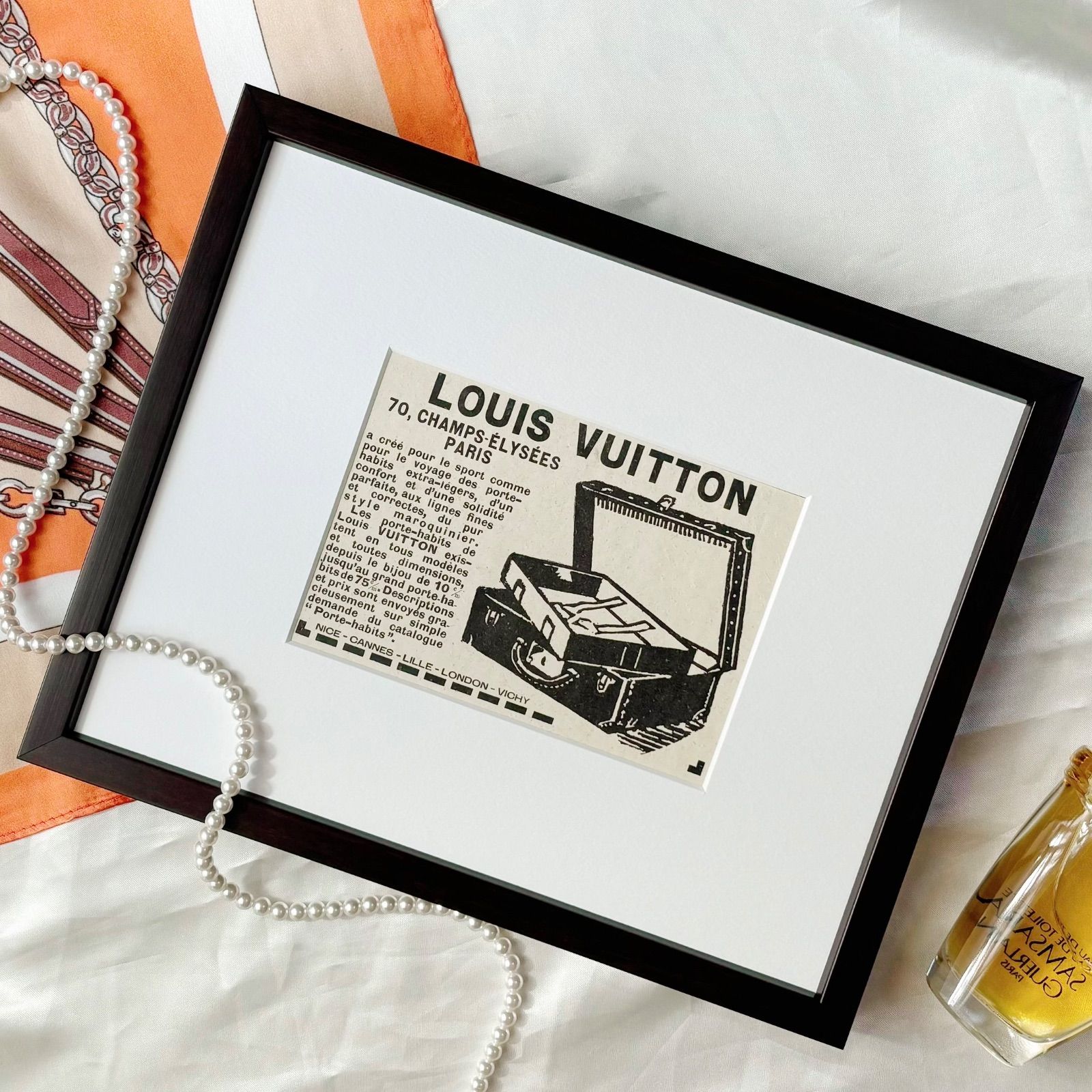 ルイヴィトン　ビンテージ（ヴィンテージ ）アドポスター額縁付 ルイヴィトン ビンテージ（ヴィンテージ ）アドポスタートランク額縁付