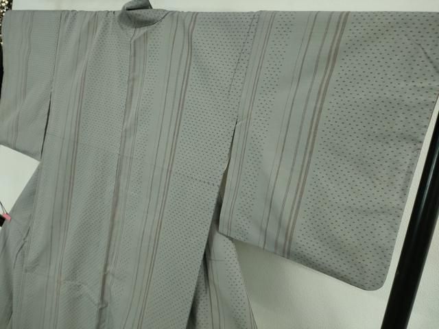 平和屋本店■極上　綿薩摩　東郷織物謹製　手織絣　さつま絣　實篤　永江明夫　灰青色地　高島屋扱い　証紙付き　逸品　DZAA8650kh5 平和屋本店□極上 綿薩摩 東郷織物謹製 手織絣 さつま絣 實篤 永江明夫