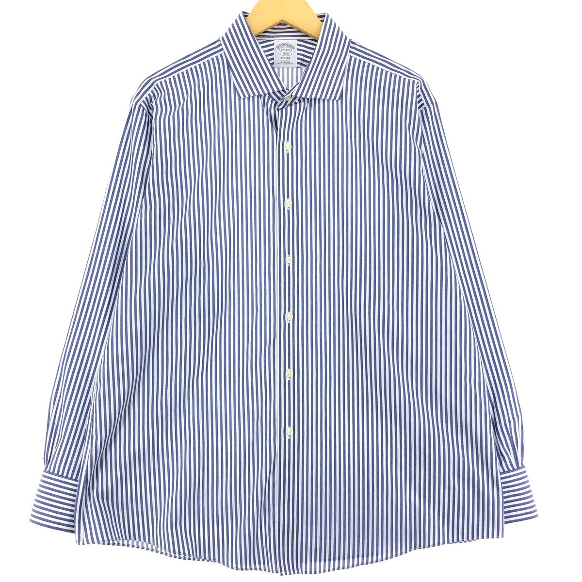 古着 ブルックスブラザーズ Brooks Brothers 1818  ワイドカラー 長袖 コットンストライプシャツ メンズXL/eaa441824