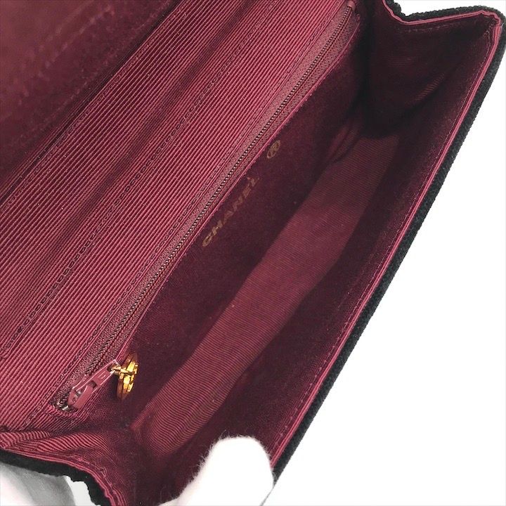 良品 CHANEL シャネル ココマーク ハーフムーン ベロア ヴィンテージ