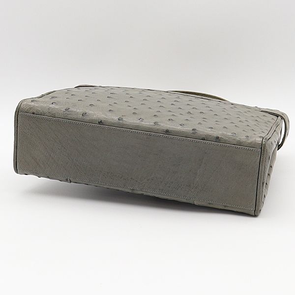 美品 Madier オーストリッチ グレー ゴールド金具 2way ハンド 美品 Madier オーストリッチ グレー ゴールド金具 2way ハンド