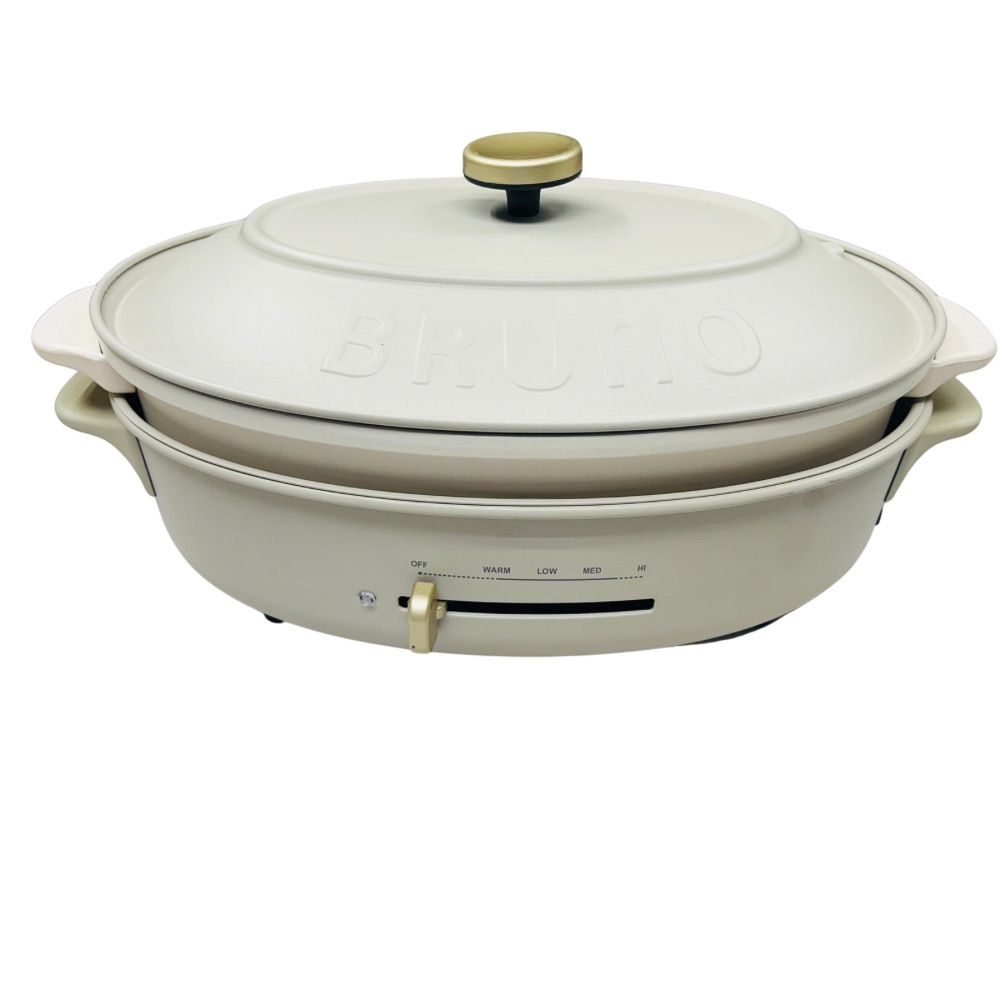 動作 済 本体のみ BRUNO オーバルホットプレート BRUNO crassy グレージュ BOE053-GRG