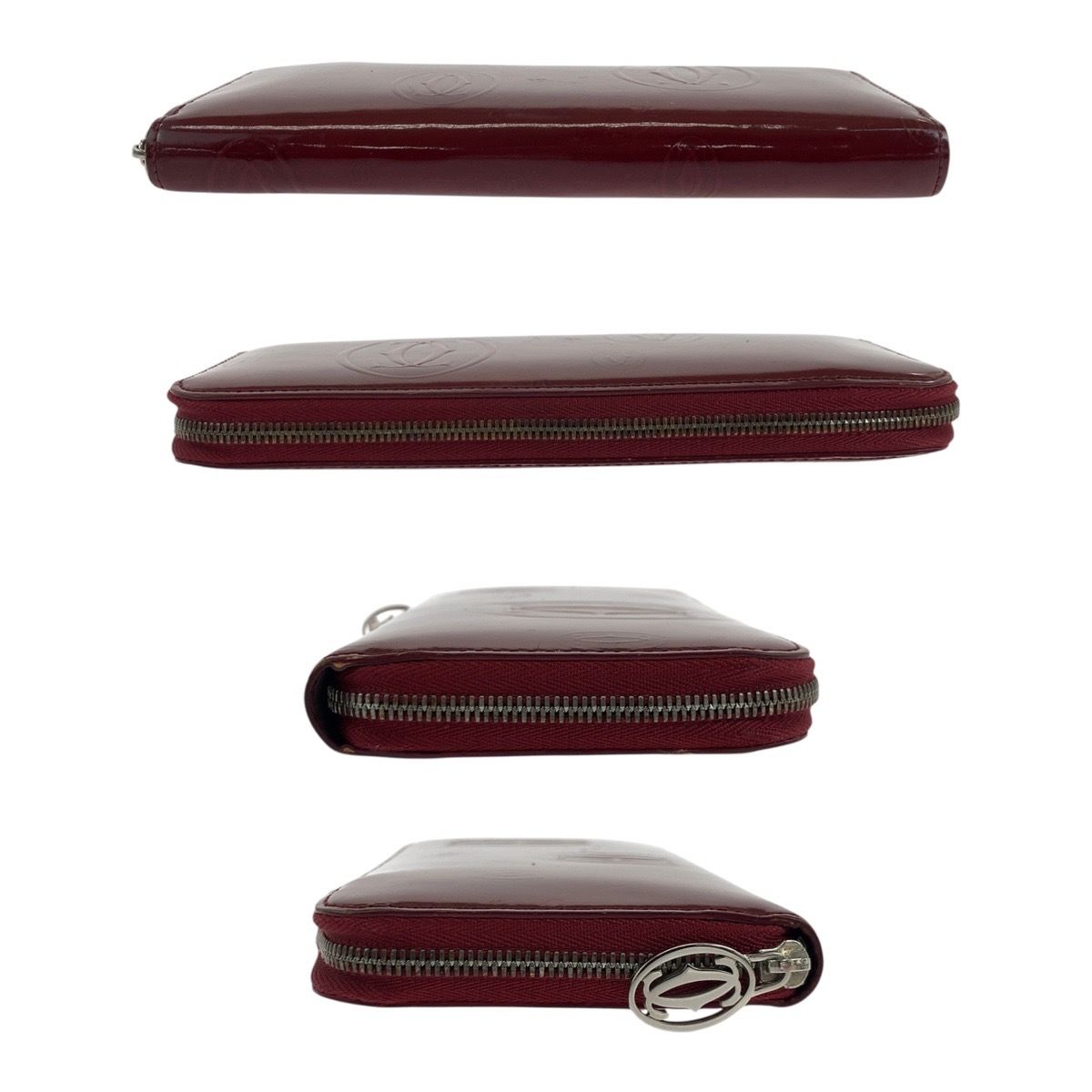 美品 CARTIER カルティエ ハッピーバースデー ボルドー シルバー金具  