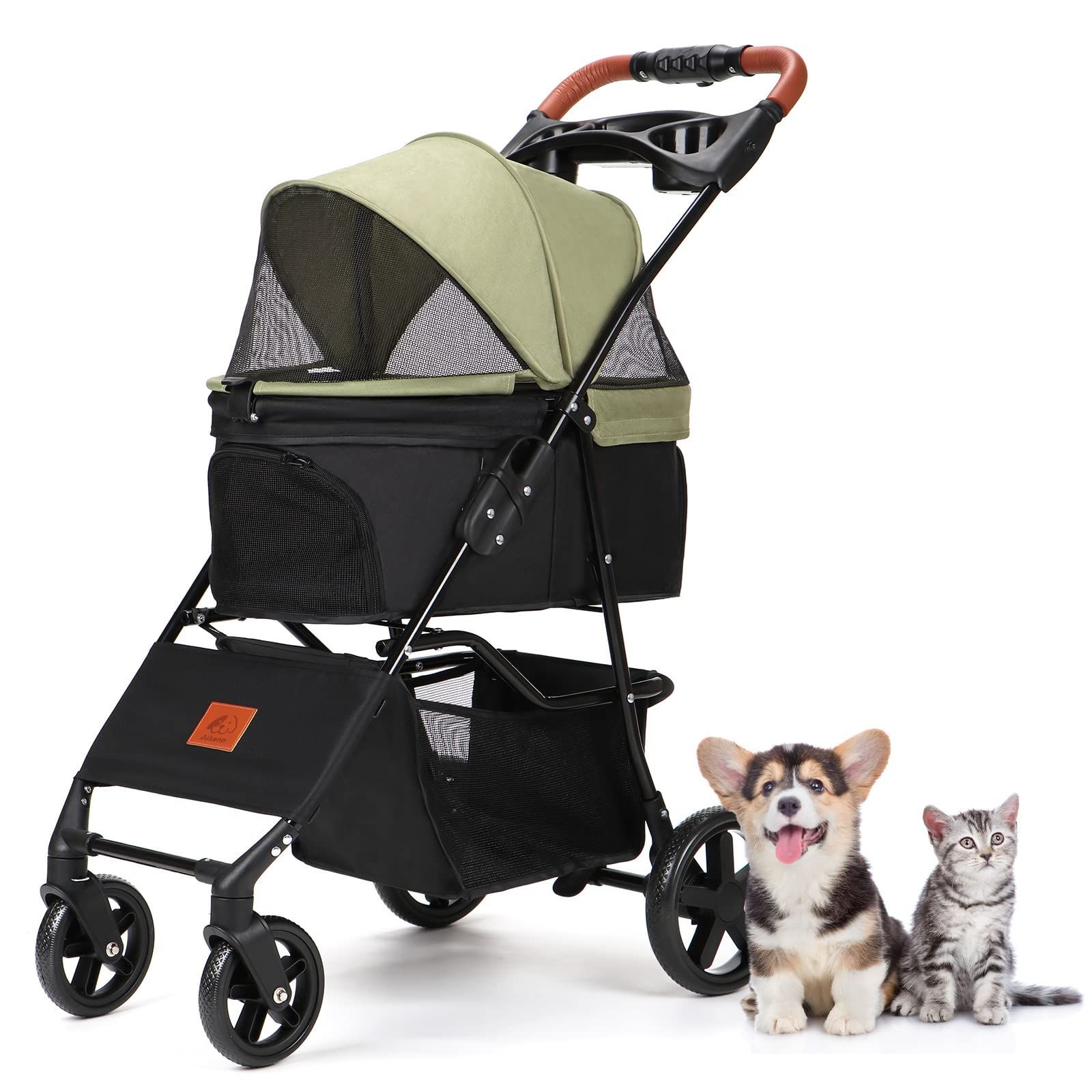 新品 ペットカート Aikenn 犬用ベビーカー 小型犬 折り畳み犬用