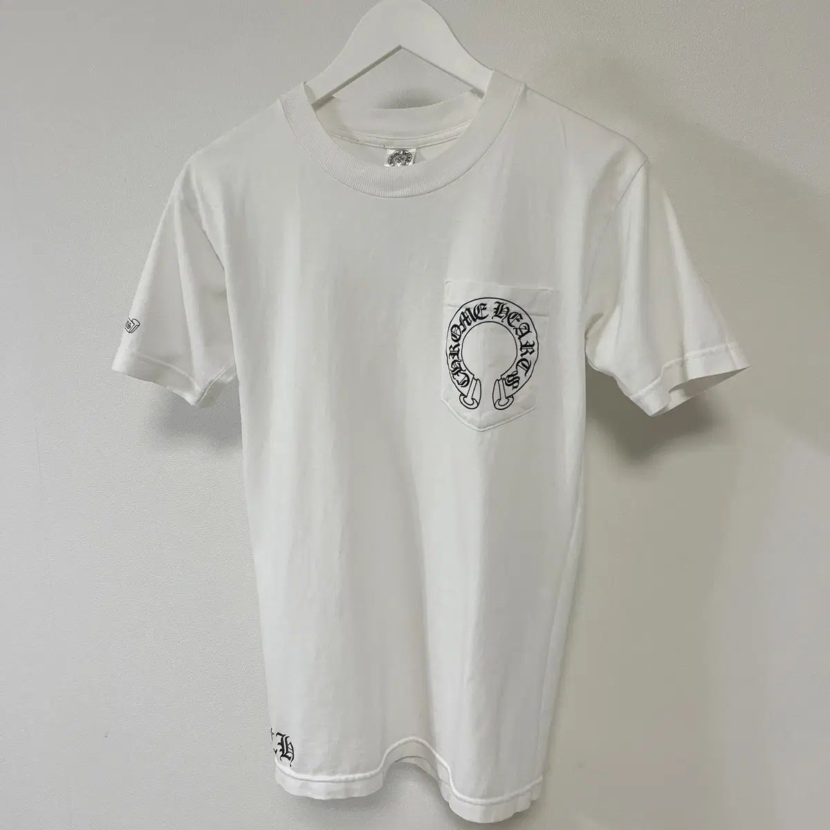 S クロームハーツ CH プラス 7 クロス 馬蹄 Tシャツ 白