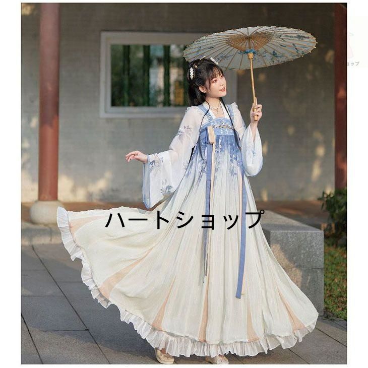 漢服 レディース チャイナ コスプレ衣装 チャイナ風 ドレス ワンピース 花 中華刺繍 ハロウィン コスプレ 仮装 衣装 チャイナ風 イ UBS-PPNI_AC_ID