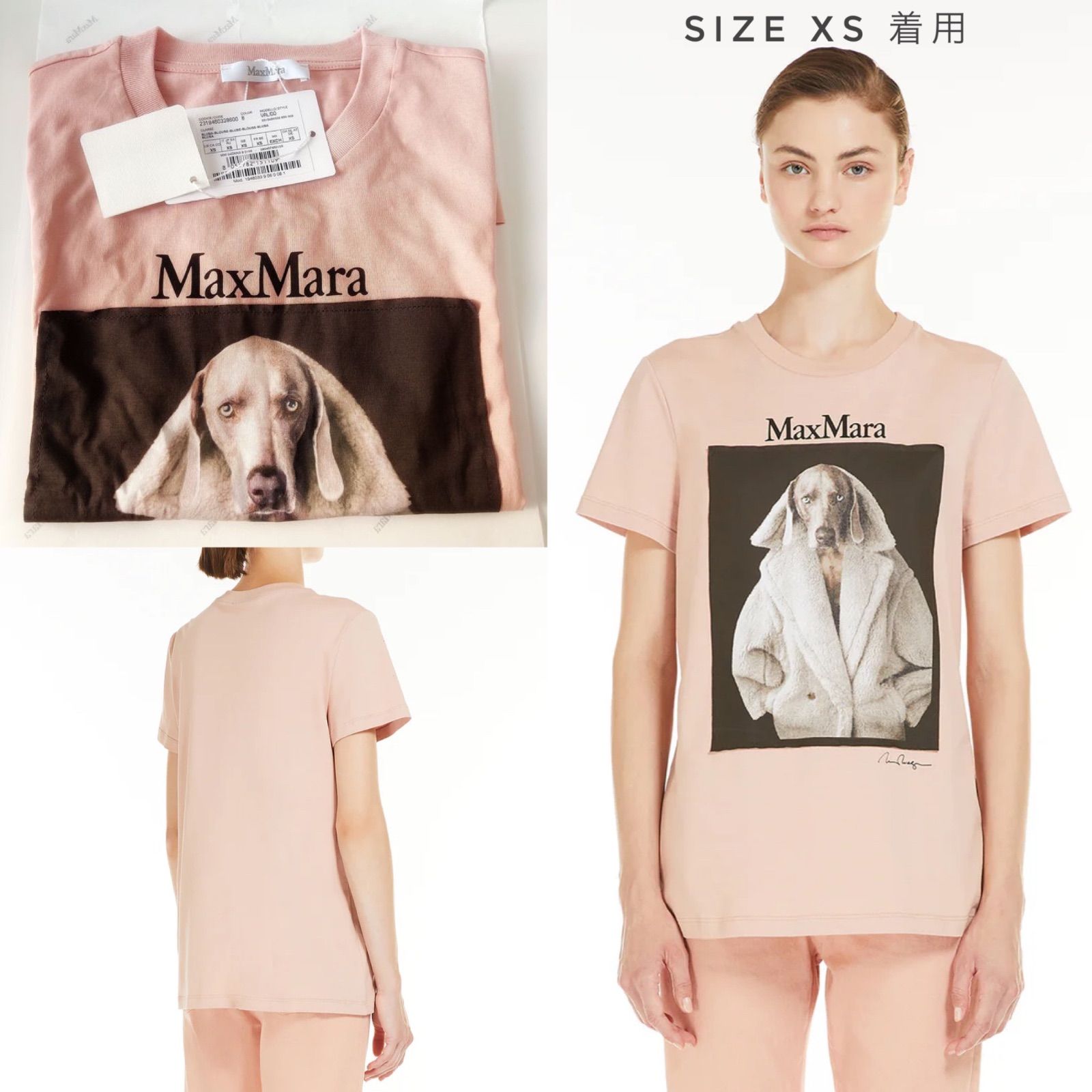 MaxMara VALIDO wegman マックスマーラ Tシャツ MMDOG プリント Max Mara - MAX MARA VALIDO wegman マックスマーラTシャツ