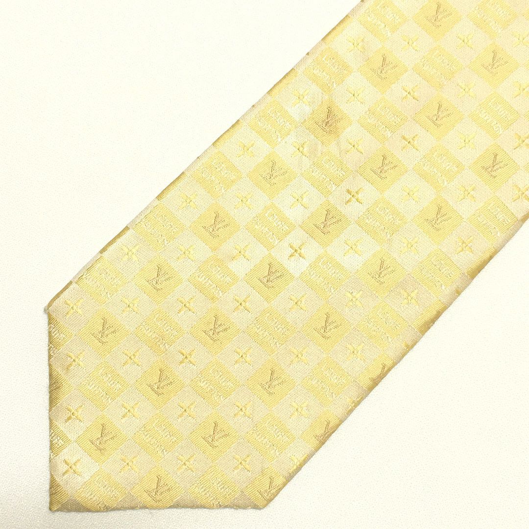 美品 ルイヴィトン Louis Vuitton ネクタイ シルク100% イエロー