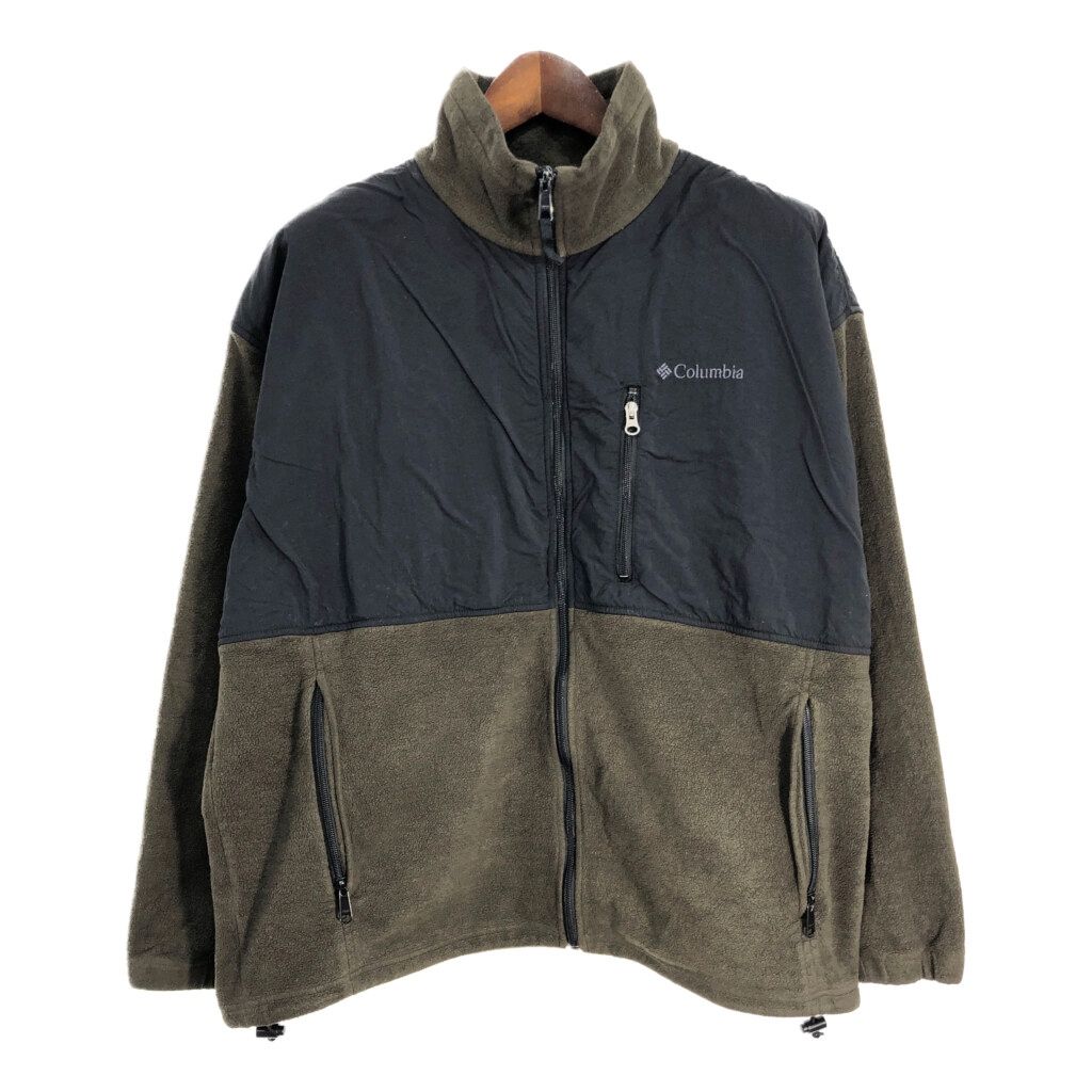Columbia コロンビア フリースジャケット アウトドア 大きいサイズ オリーブ (メンズ XXL) 中古 古着 T0968