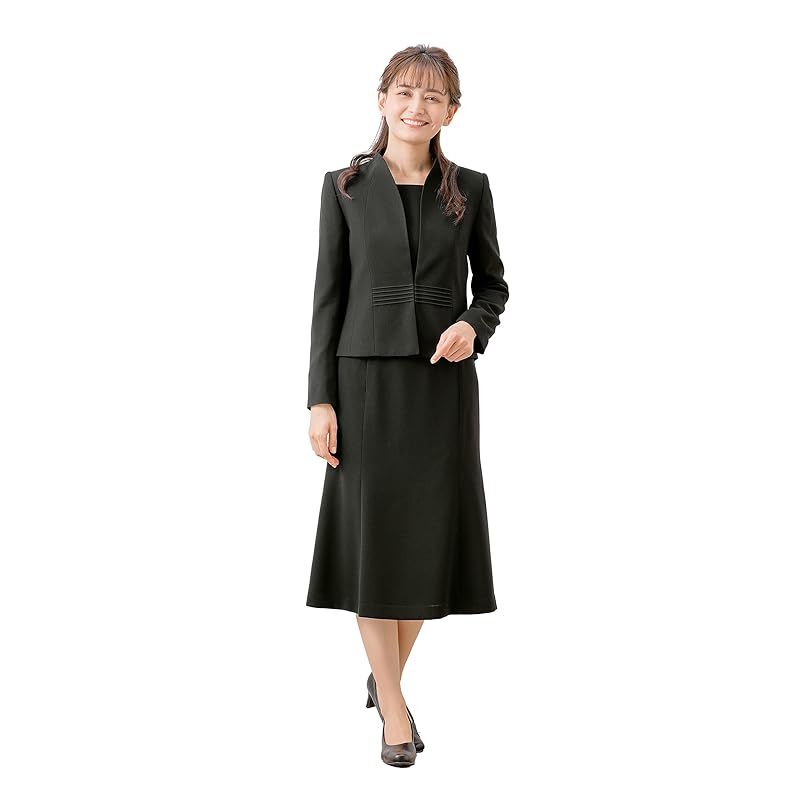[マーガレット　ゴールド] ブラックフォーマル レディース 喪服 アンサンブル 前開きワンピース 礼服 冠婚葬祭 m721-07 0