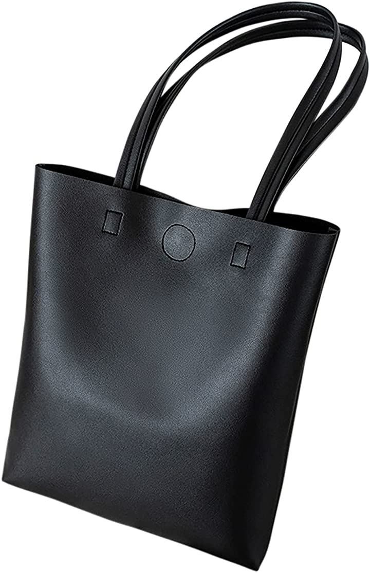 FewMira トートバッグ 縦型 レディース A4対応 軽量 シンプル( ブラック)