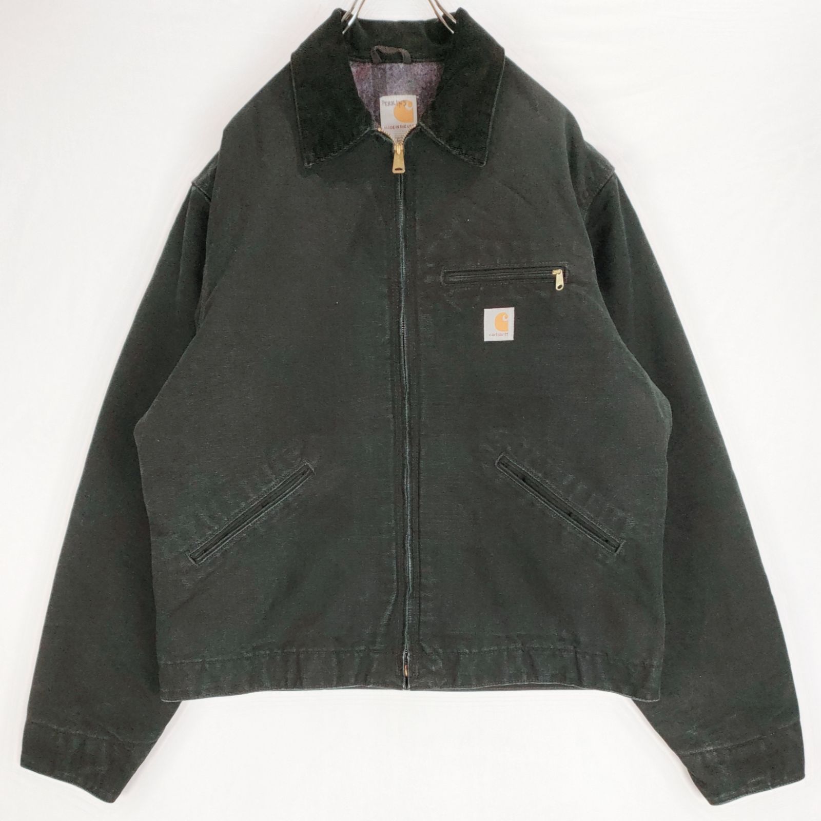 【美品】アメリカ製 カーハート デトロイトジャケット ブラックCARHARTT DETROIT JACKET BLK サイズL Helmets to Hardhats