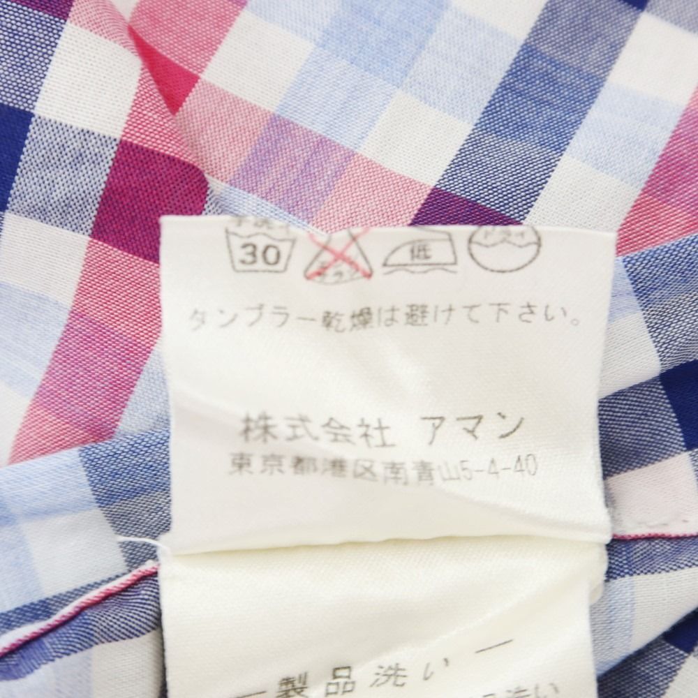 中古】フィナモレ Finamore コットン チェック ホリゾンタル