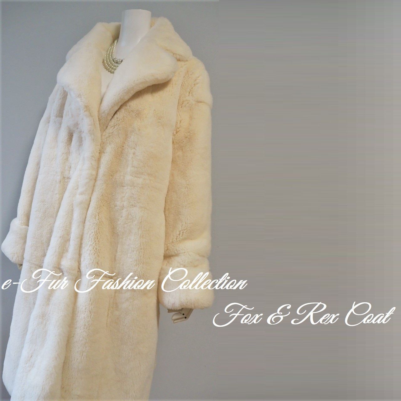 上品な印象☆冬のミルキーホワイトフォックス×レッキス毛皮コート
