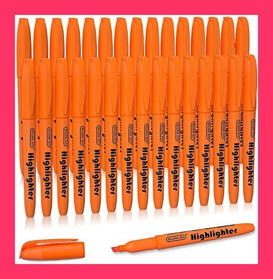 スタッフおすすめ！】Shuttle Art 蛍光ペン オレンジ 30本セット 蛍光