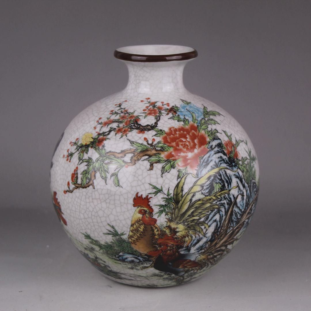 清乾隆粉彩蒔金十二支瓢簞賞瓶 景徳鎮 陶磁器 装飾品 現代工芸品 美術品 置物 乾隆琺瑯彩花鳥紋六稜賞瓶 景徳鎮 陶磁器 装飾品 現代工芸品