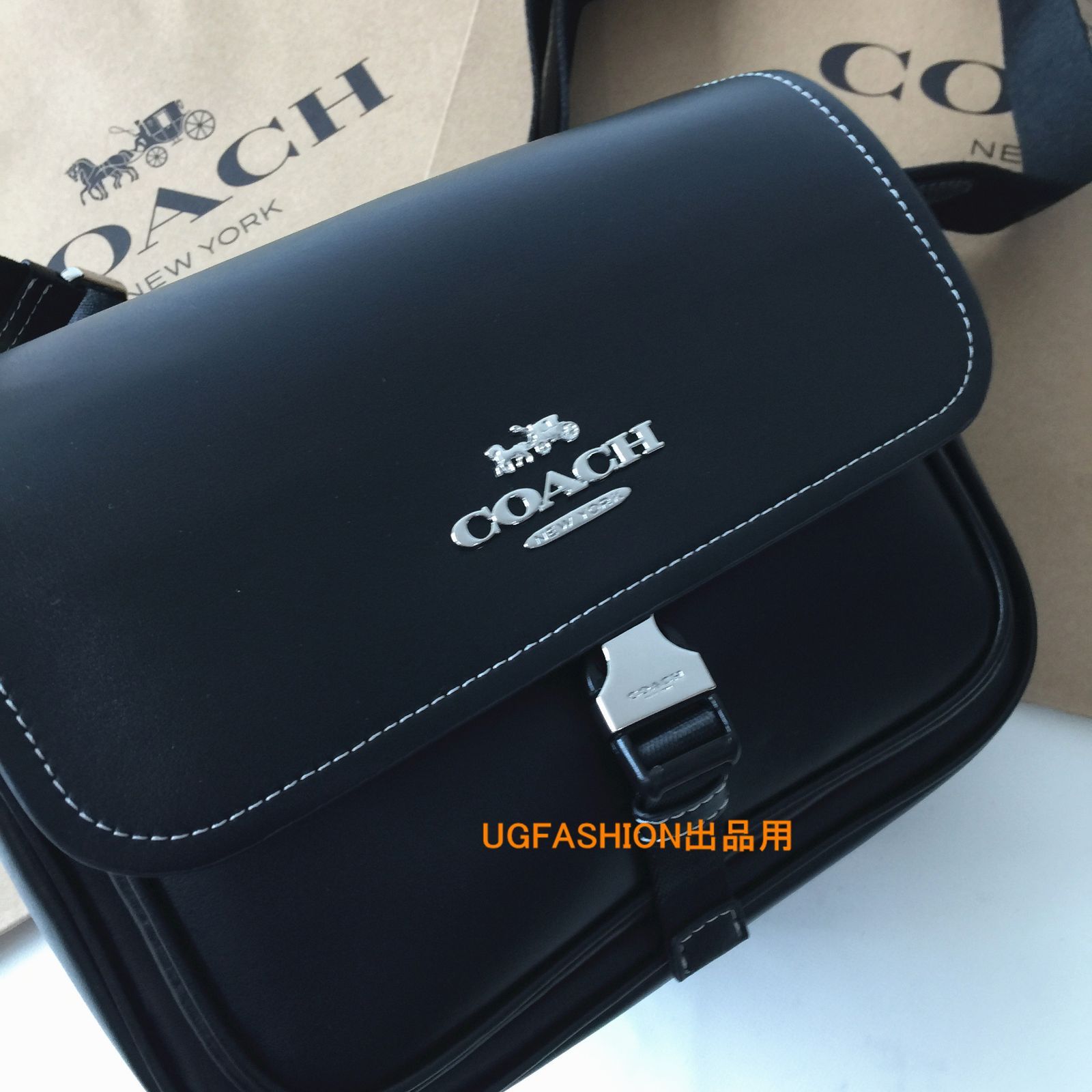 ＜コーチバッグ＞COACH/コーチバッグ ショルダーバッグ CR098 ブラック メッセンジャーバッグ クロスボディー レディースバッグ 斜めがけバッグ アウトレット品 紙袋付属　新品未使用