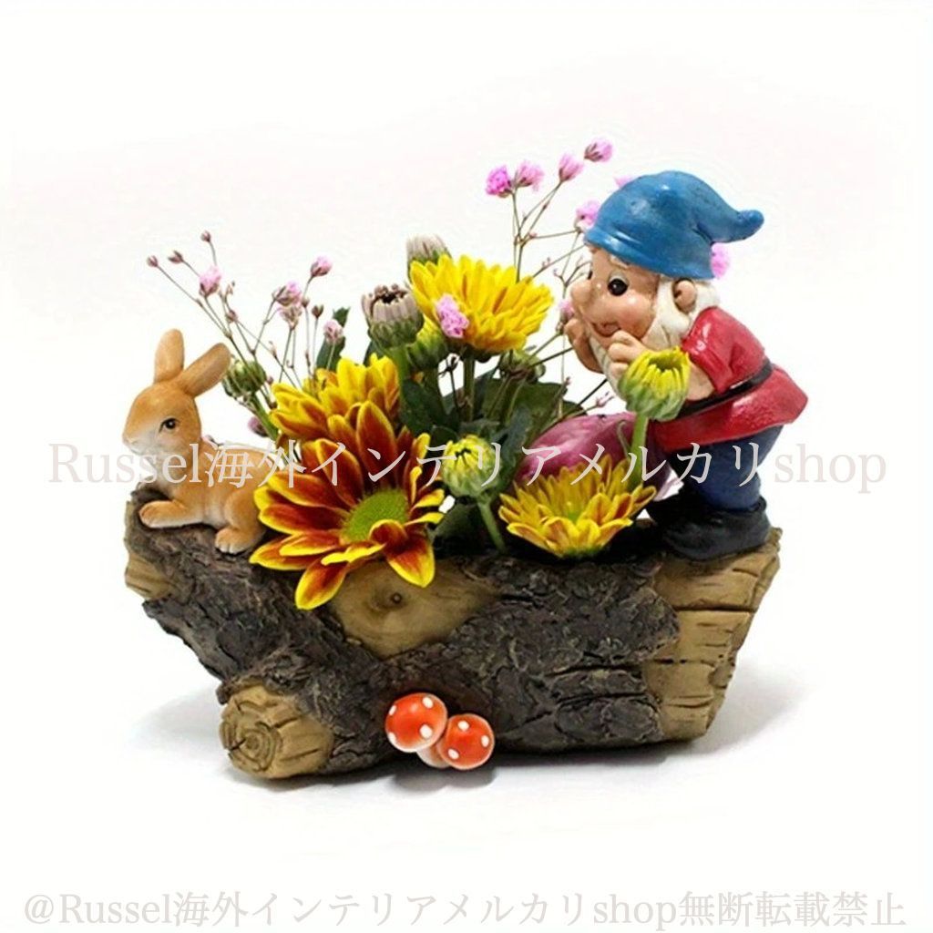 プランター ウサギ 小人 庭 プラスチック ドワーフ うさぎ 鉢植え コンパクト かわいい ガーデニング 雑貨 ガーデン雑貨 ガーデンインテリア ガーデン インテリア 庭の装飾 お洒落 おしゃれ 4-7