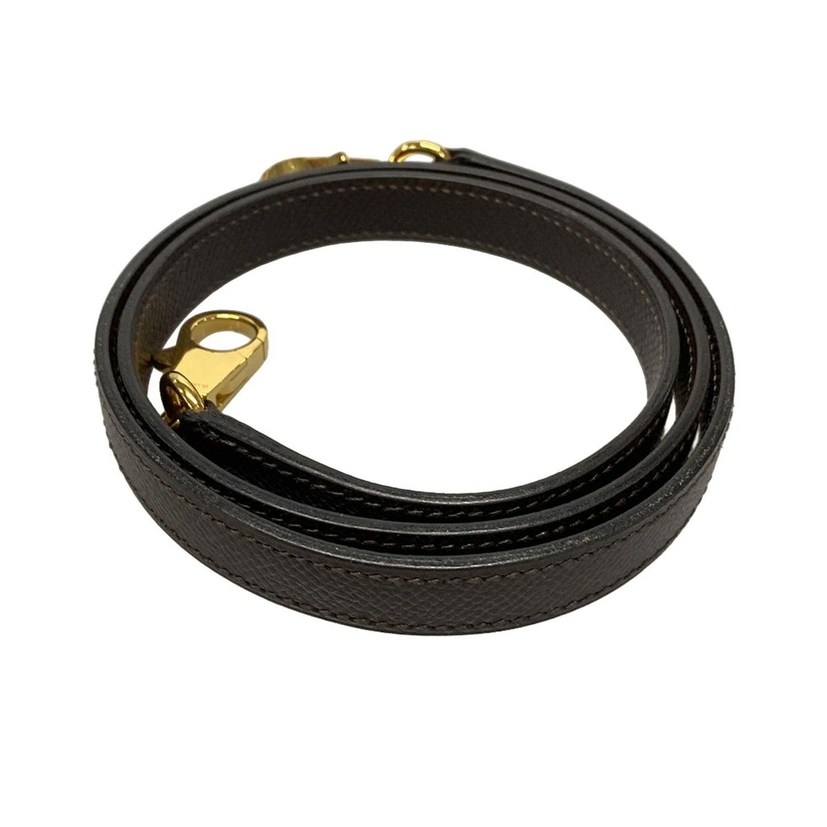 HERMES エルメス ショルダーストラップ ダークブラウン ゴールド金具