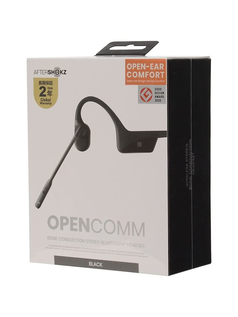 Aftershokz アフターショックス OpenComm(ブラック) 骨伝導ヘッドセット AFT-EP-000028 