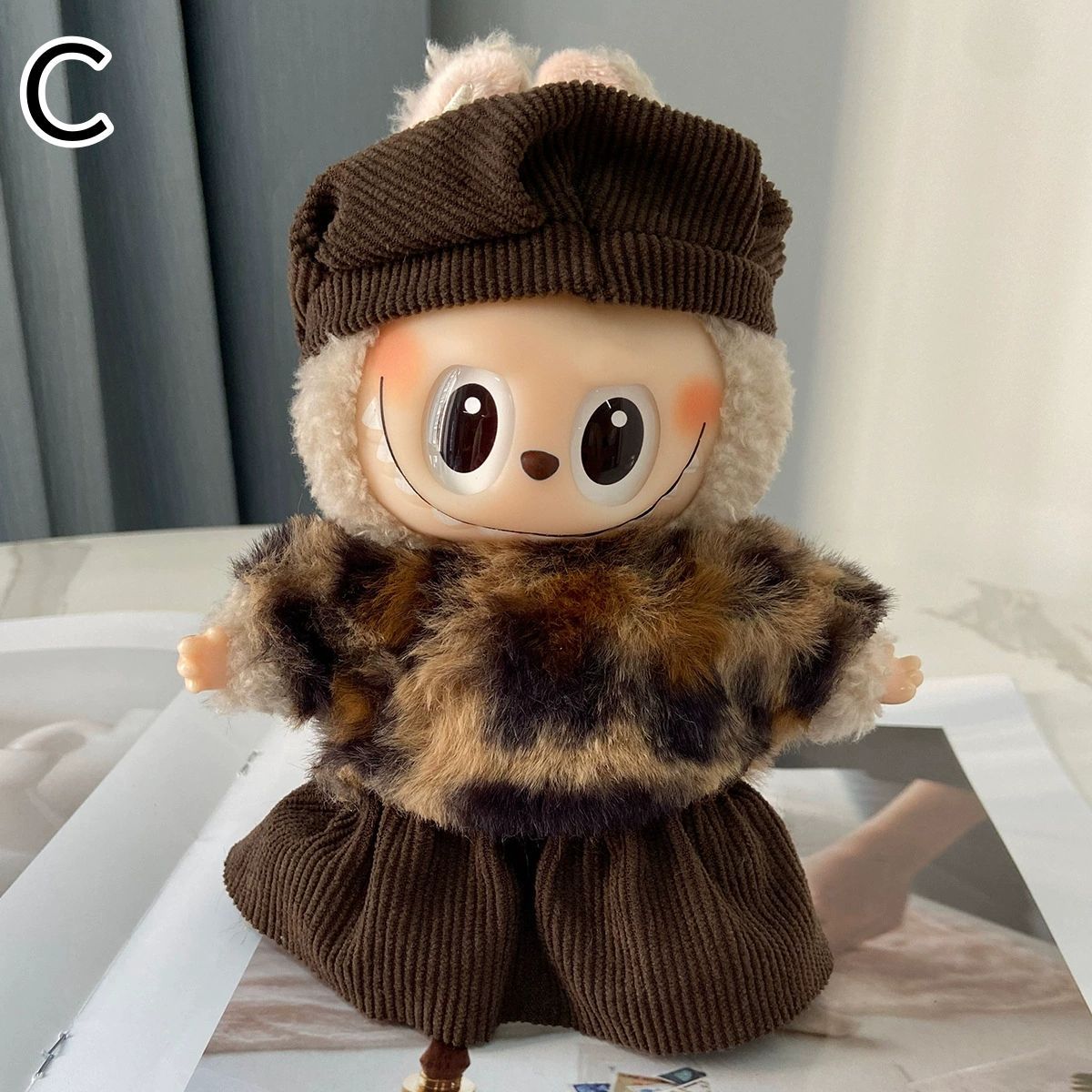 ぬいぐるみ服 labubu ラブブ 15-17cm 第1/2/3世代通用 カフェ