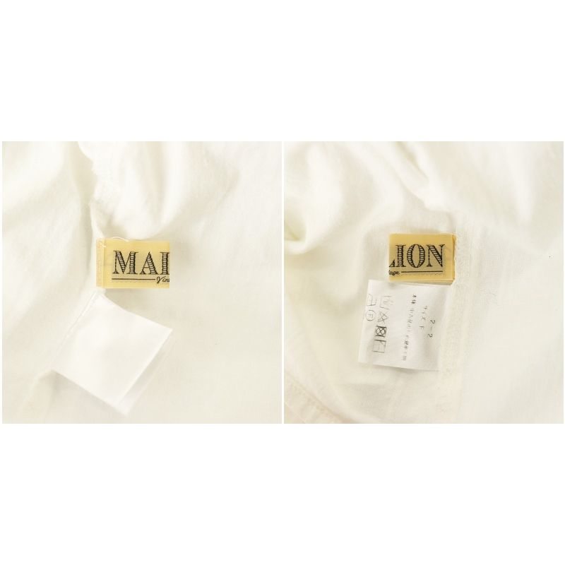 マリオンヴィンテージ MALION vintage 2WAY ブラウス F 白 ホワイト /SS ■OS レディース マリオンヴィンテージ MALION vintage 2WAY ブラウス F 白