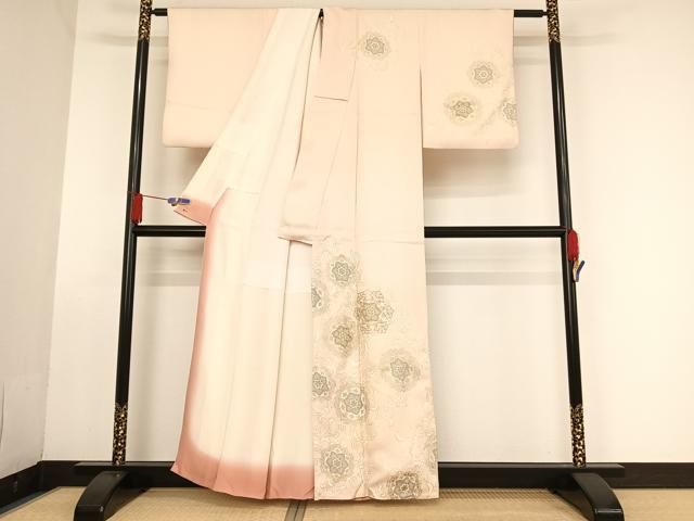 平和屋着物●訪問着　駒刺繍　正倉院花文　金彩　三越扱い　正絹　逸品　AAAQ0461np 平和屋着物○訪問着 駒刺繍 正倉院花文 金彩 三越扱い 正絹 逸品