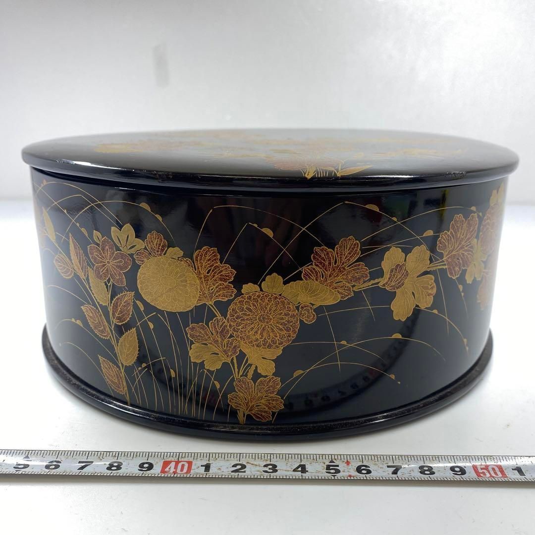 時代 秋草文 上蒔絵飯器 直径22.5㎝ 東里6-0911