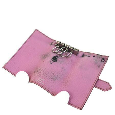 中古】 エルメス HERMES ベアン 4連キーケース ピンク レザー 07BD083