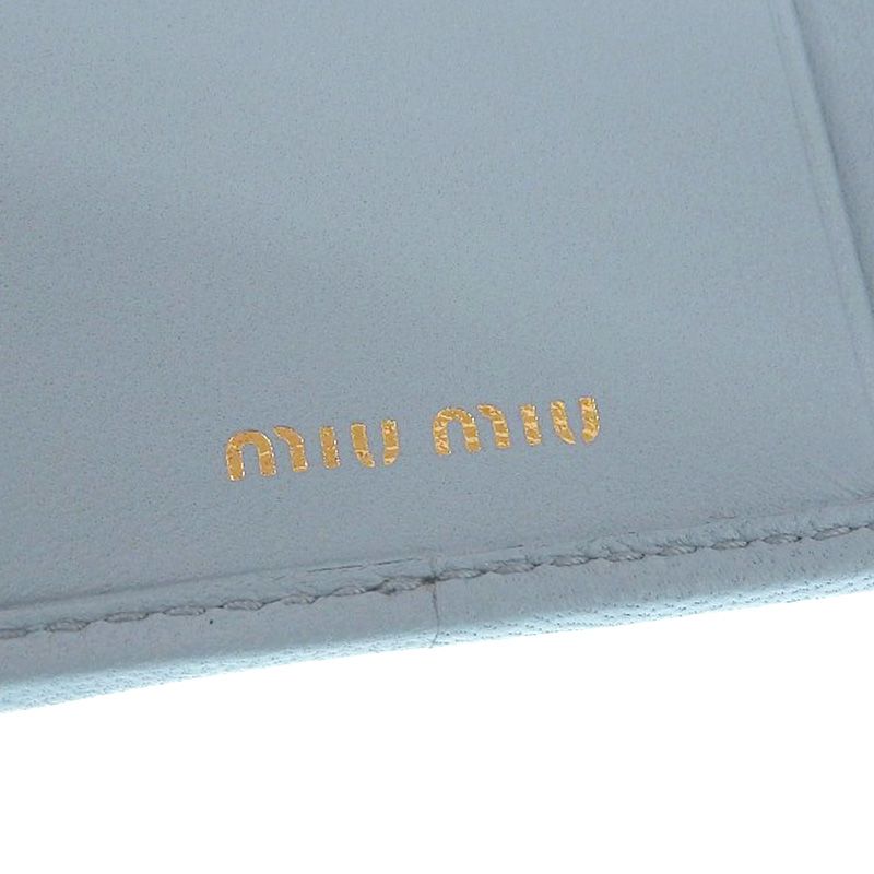 ミュウミュウ MIUMIU マテラッセ キーケース 6連 レザー ライトブルー  