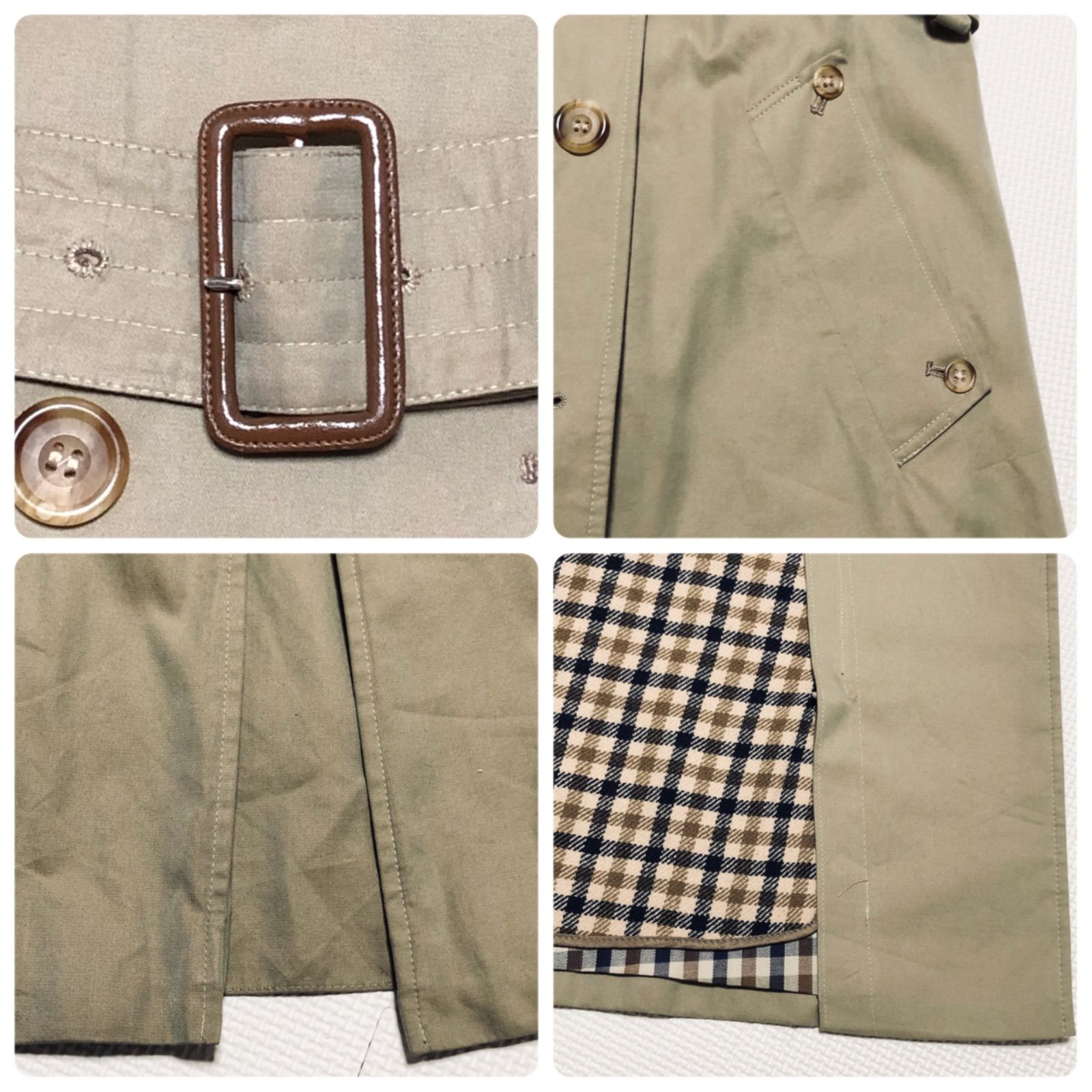 アクアスキュータム トレンチコート 美品 ダブル aqua5 A LINE TRENCH COAT（5005250400