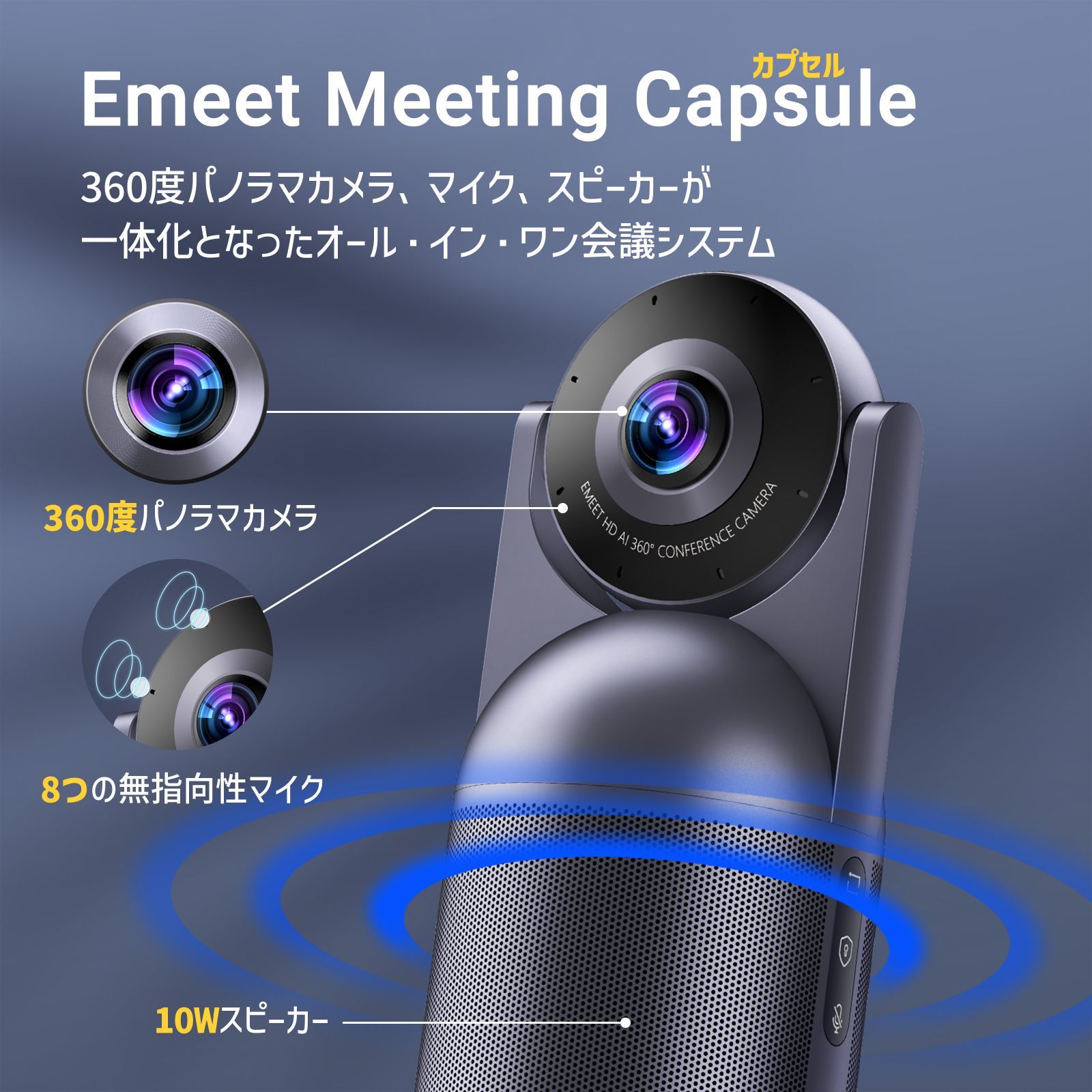 セット送料無料 EMEET Meeting Capsule 会議用 HD1080Pウェブカメラ