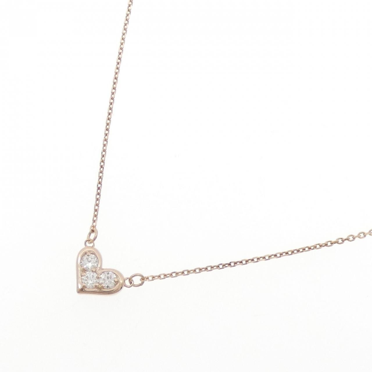 K10PG ハート ダイヤモンド ネックレス 0.15CT